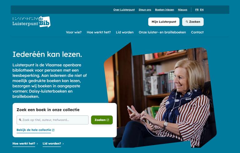 homepage van de luisterpuntbibliotheek